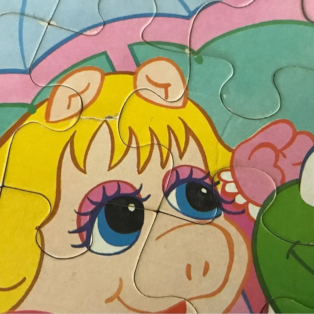 Vintage Muppet Babies 60 Piece Puzzle Playing In The Rain Kermit Miss Piggy